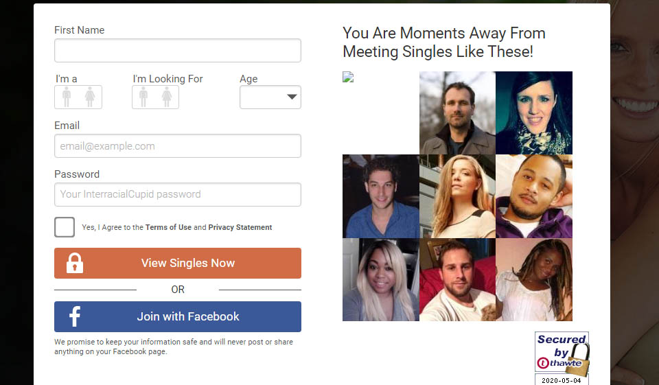 InterracialCupid Account Creation