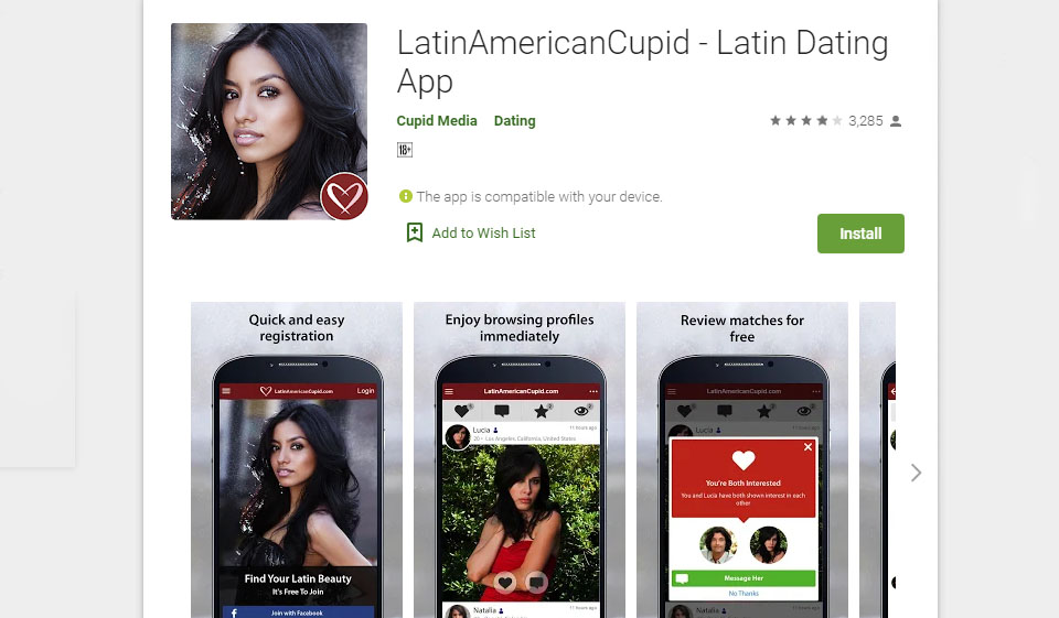 LatinAmericanCupid Mobile Application