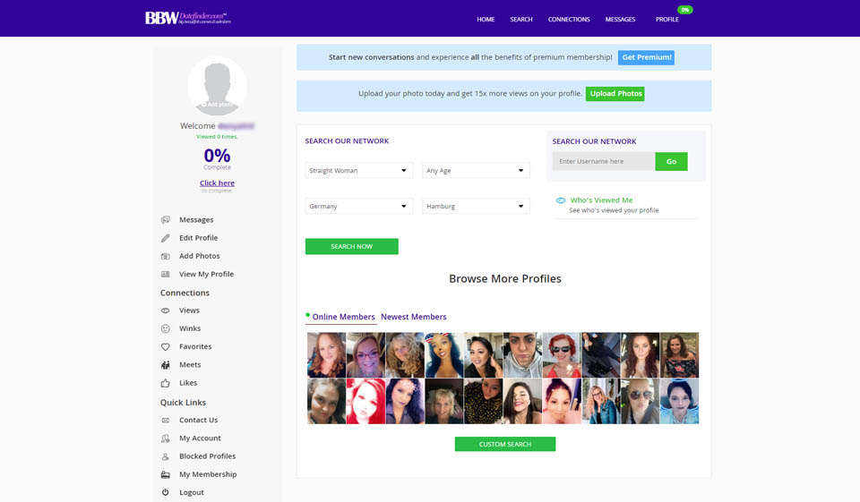 Caratteristiche di BBWDatefinder