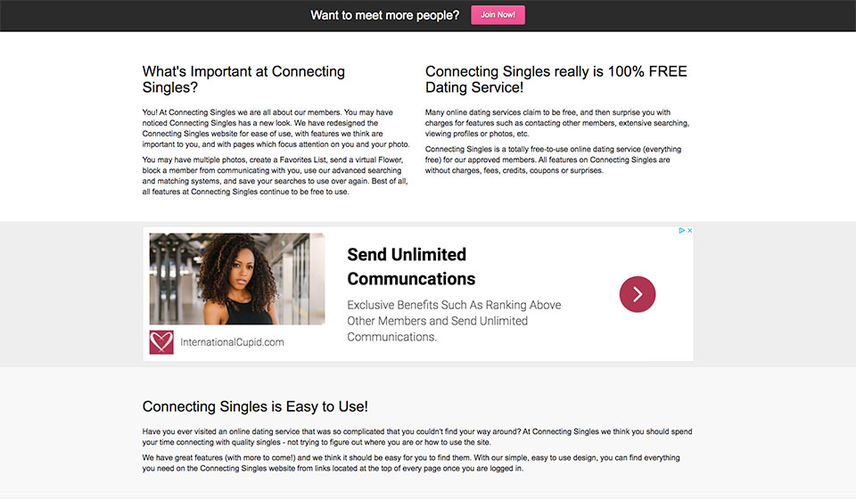 ConnectingSingles.com Design and Usability