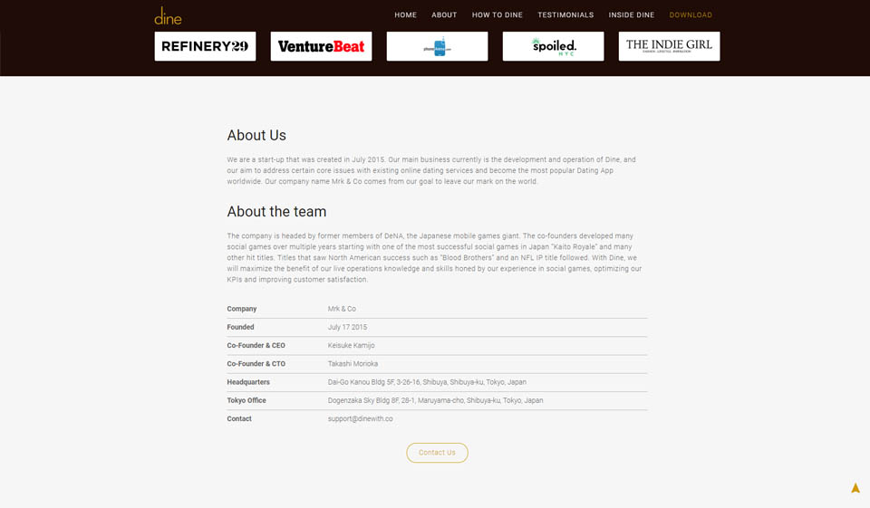 Dine Profile Contain