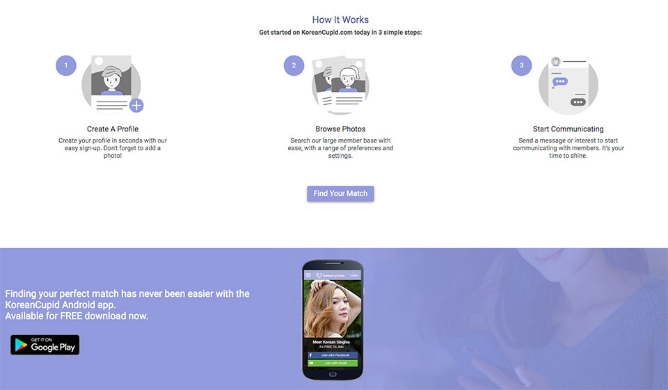 Korean Cupid membership features