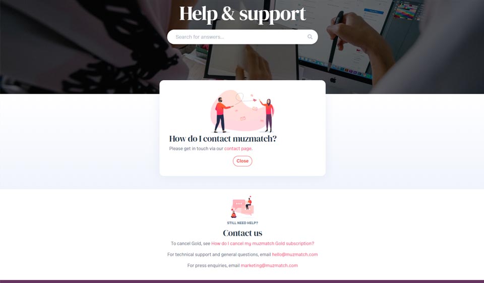 Caratteristiche di MuzMatch