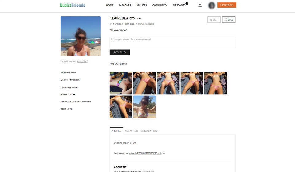 NudistFriends Design