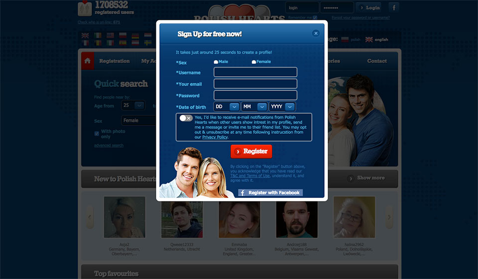 Sign up Polish Hearts