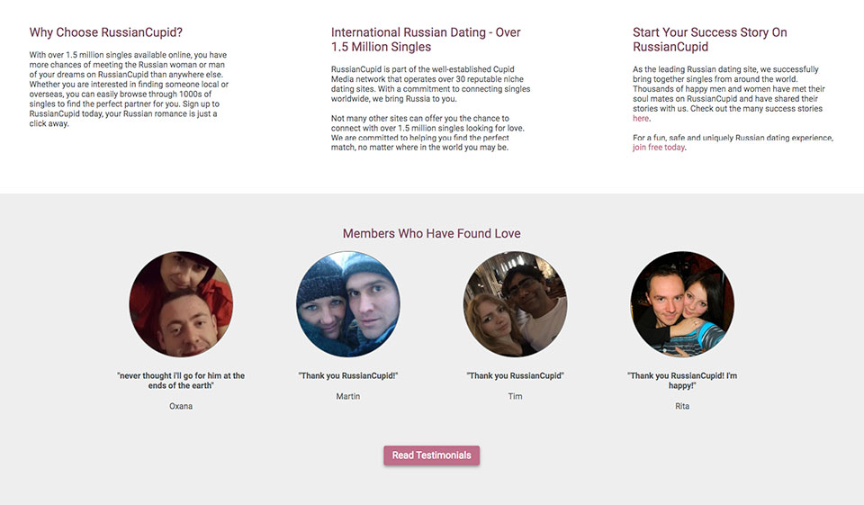 RussianCupid.com features