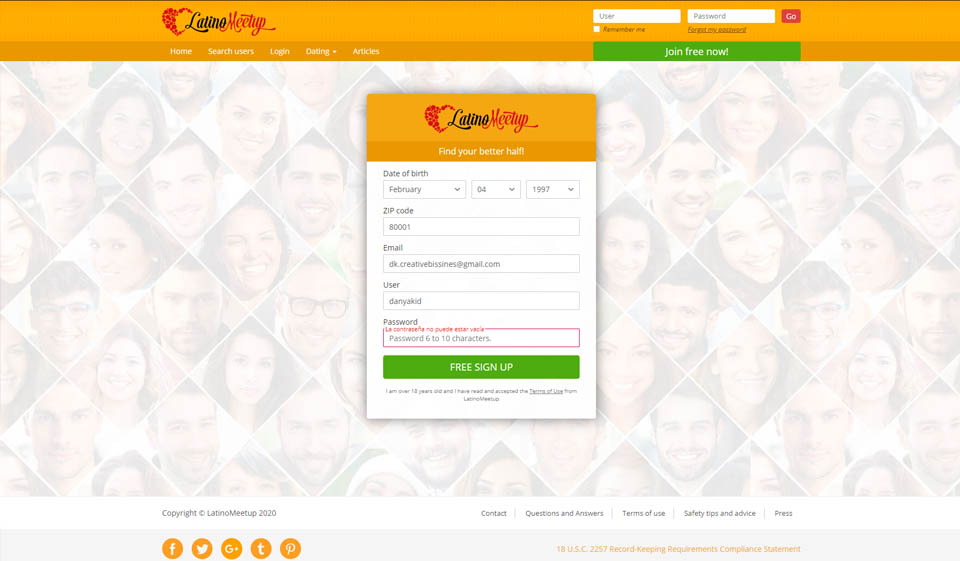 Recensione di un esperto di LatinoMeetup