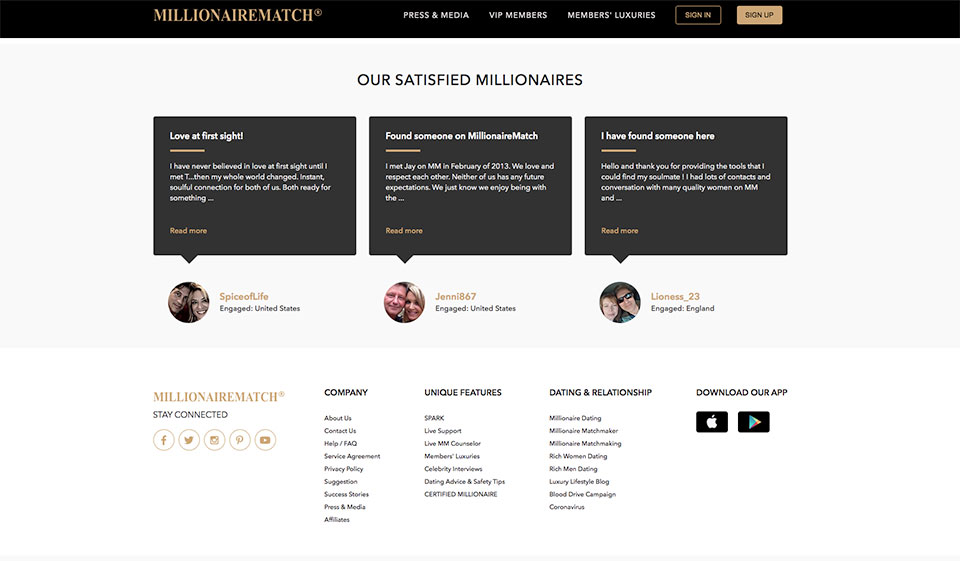 MillionaireMatch Work