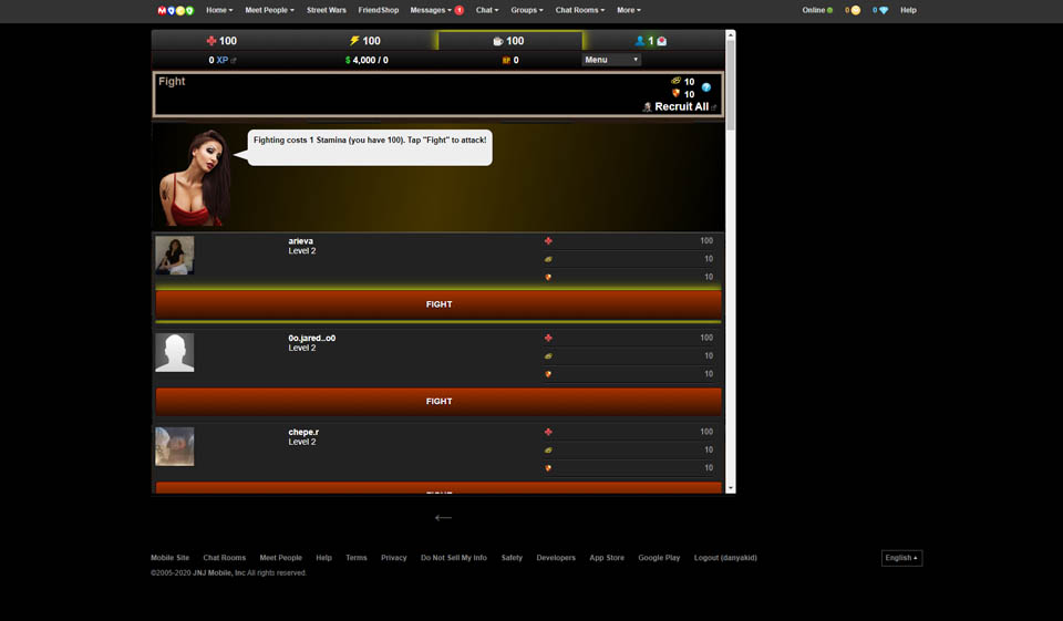 Mocospace spesialfunksjoner