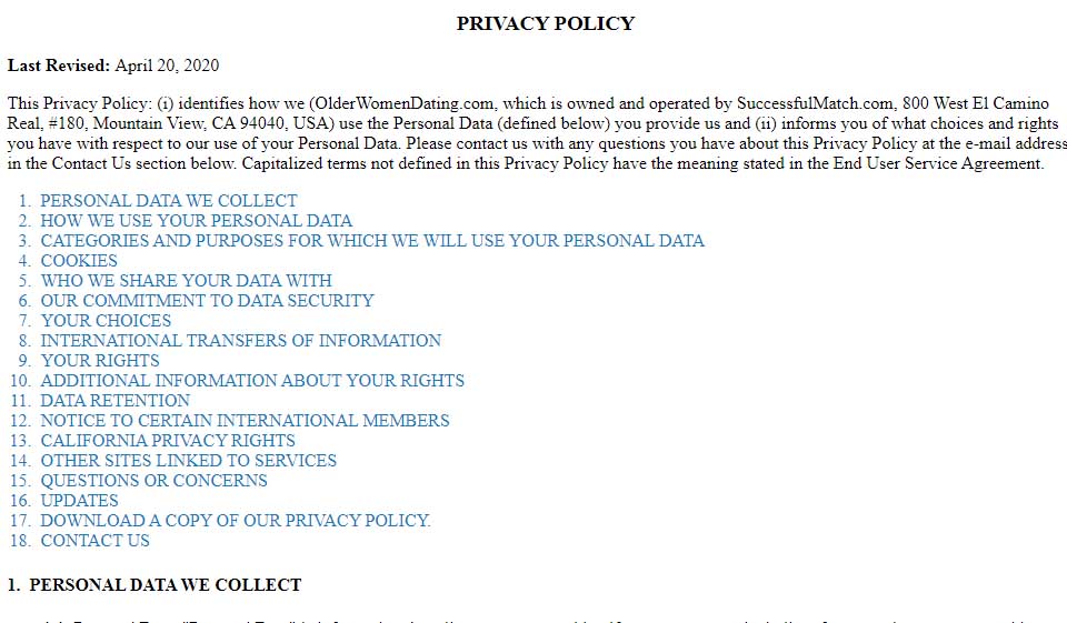 Older Women Dating Safe
