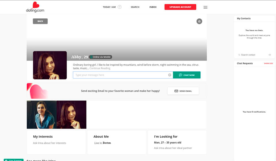 Dating.com Special Features