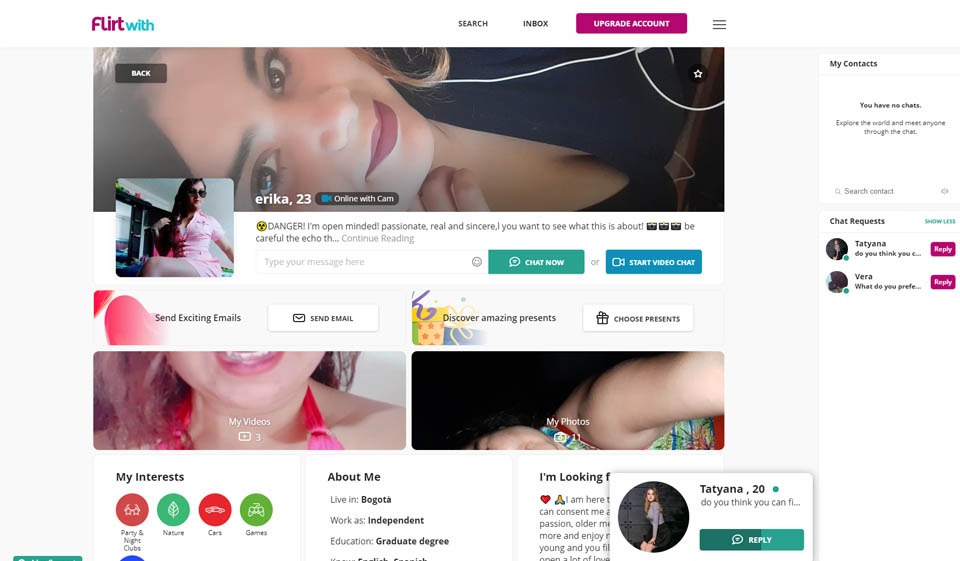 FlirtWith Sign-up Process