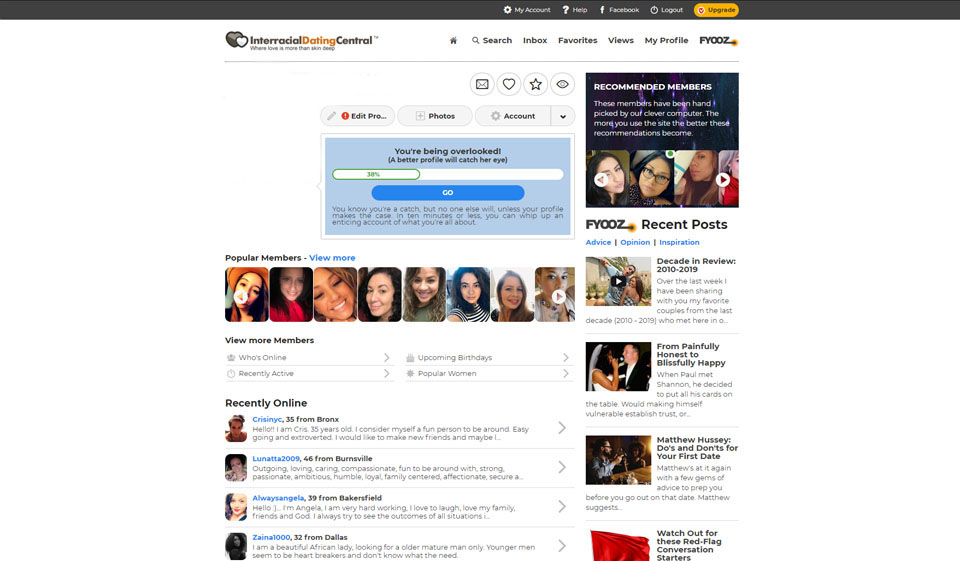 InterracialDatingCentral Design e usabilità