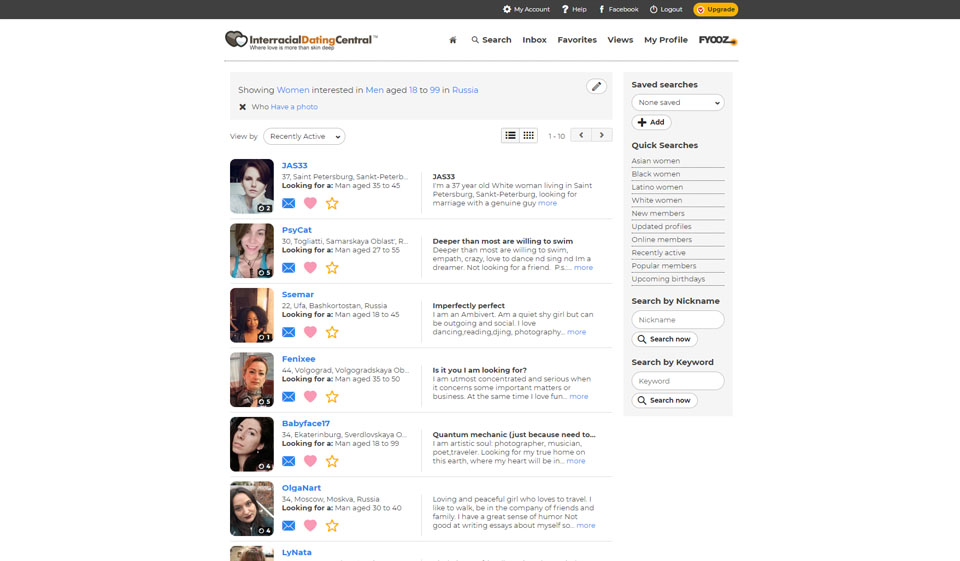 Caratteristiche speciali di InterracialDatingCentral